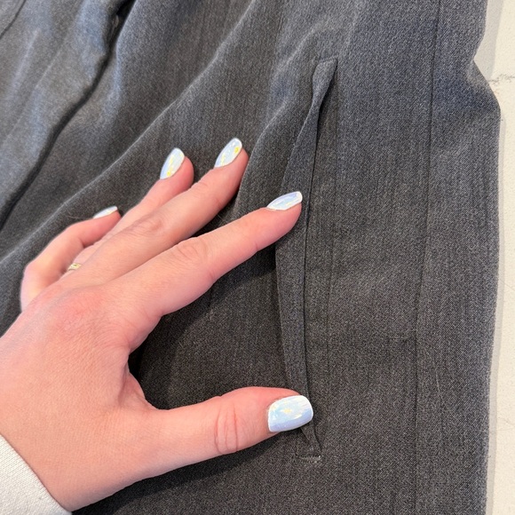 Zara High-Waist Tailored Dark Grey Pleated Trousers - Picture 5 of 6